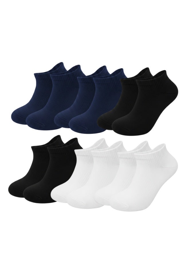 بيير دونا جوارب كاحل للأولاد عبوة 6 قطع – ألوان متعددة كحلي / أبيض / أسود | مزيج قطن ناعم | قابلة للتنفس ومرنة لراحة فائقة | للمدرسة والاستخدام اليومي | العمر 10–12 سنة - Image 1